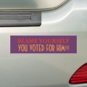 Je hebt voor hem gestemd. bumpersticker (Op auto)