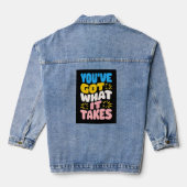 Je hebt wat het kost premium damesjas denim jacket (Achterkant)