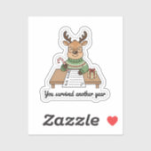 Je hebt weer een jaar overleefd Sticker – Knuffel (Vel)