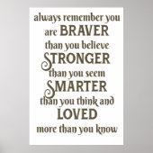 je herinnert je altijd dat je moedig bent dan je g poster (Voorkant)