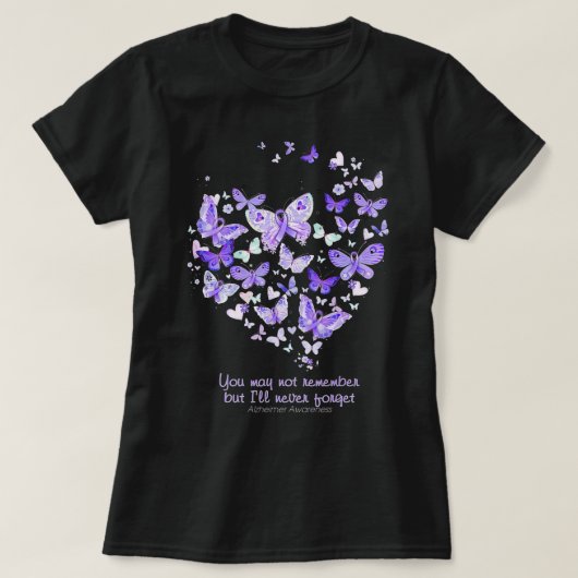 Je herinnert je misschien niet alzheimer Awareness T-shirt (Design voorkant)