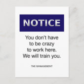 Je hoeft niet gek op te merken grappig. briefkaart (Voorkant)