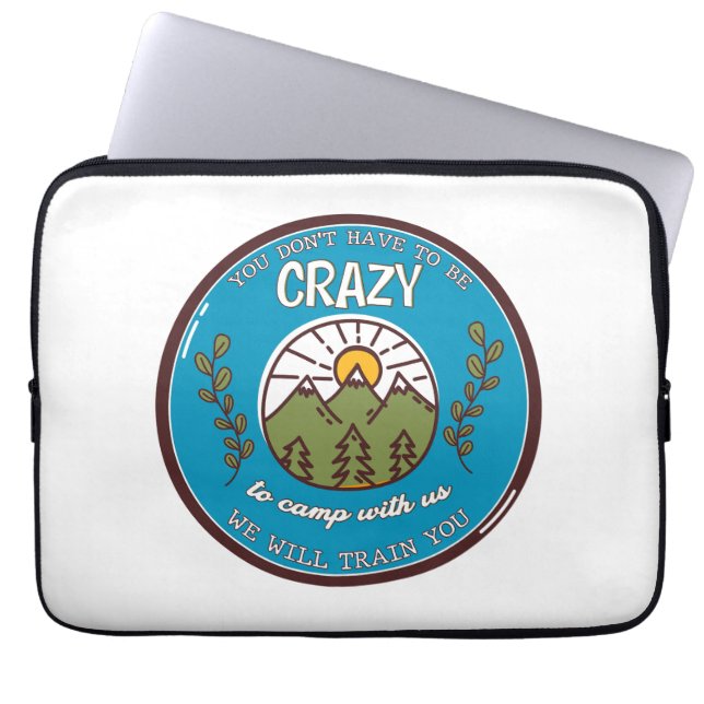 Je hoeft niet gek te zijn om met ons mee te gaan laptop sleeve (Voorkant)