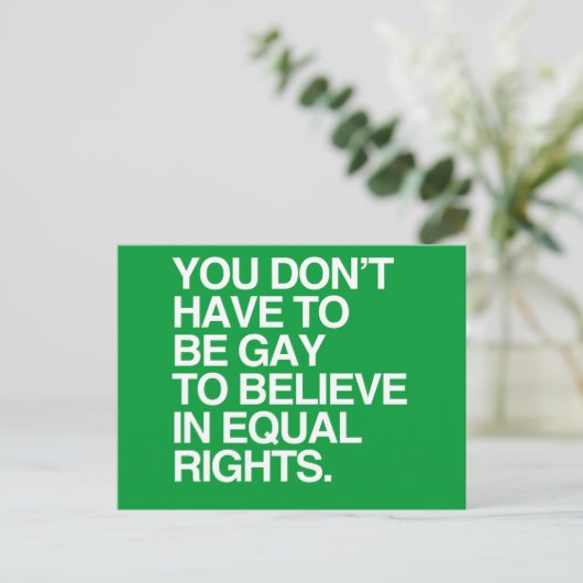 JE HOEFT NIET GEKEND TE ZIJN OM IN GELIJKE RECHT T BRIEFKAART (Staand voorkant)