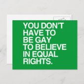 JE HOEFT NIET GEKEND TE ZIJN OM IN GELIJKE RECHT T BRIEFKAART (Voorkant / Achterkant)