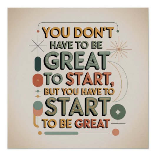 Je hoeft niet geweldig te zijn om te beginnen perfect poster (Voorkant)