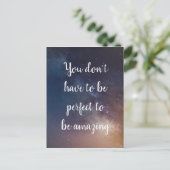 JE HOEFT NIET PERFECT TE ZIJN - Night Sky Quote Briefkaart (Staand voorkant)