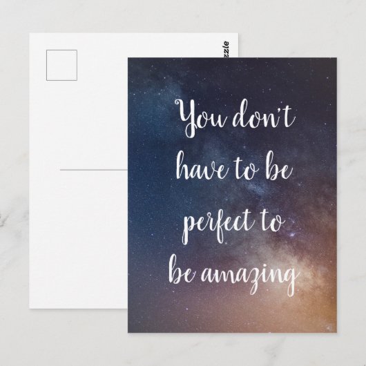 JE HOEFT NIET PERFECT TE ZIJN - Night Sky Quote Briefkaart (Voorkant / Achterkant)