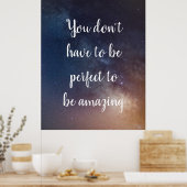 JE HOEFT NIET PERFECT TE ZIJN - Night Sky Quote Poster (Keuken)