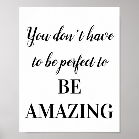 Je hoeft niet perfect te zijn om geweldig te zijn poster (Voorkant)