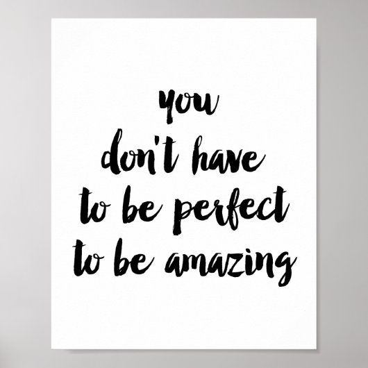 Je hoeft niet perfect te zijn om geweldig te zijn poster (Voorkant)