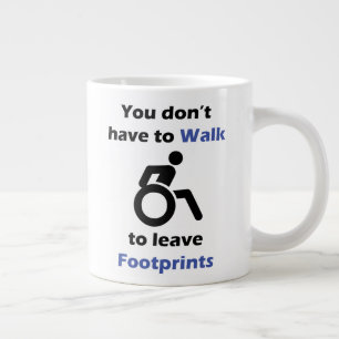 Je hoeft niet te lopen om voetafdrukken te achterl grote koffiekop