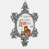 Je hoeft niet te matchen om van iemand te houden - tin sneeuwvlok ornament (Links)