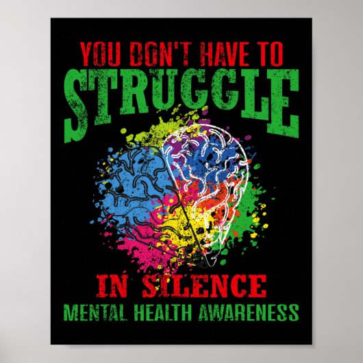 Je hoeft niet te worstelen in stilte geestelijke g poster (Voorkant)