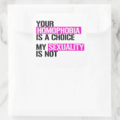 Je homofobie is een keuze vierkante sticker (Tas)