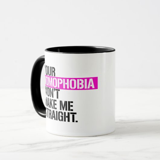 Je homofobie maakt me niet eerlijk mok (Voorkant links)