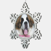 Je hond 2013 kerstbal tin sneeuwvlok ornament (Rechts)