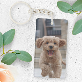 Je hond | 2 Foto-upload Cute Pet Afbeelding Sleutelhanger