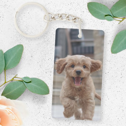 Je hond | 2 Foto-upload Cute Pet Afbeelding Sleutelhanger