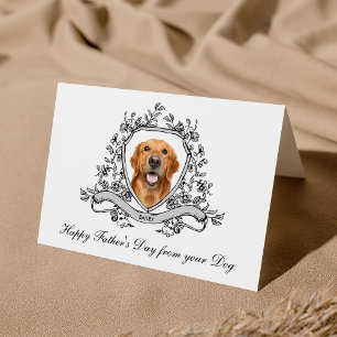 Je hond in een chinoiserie kam Happy Father's Day Feestdagen Kaart