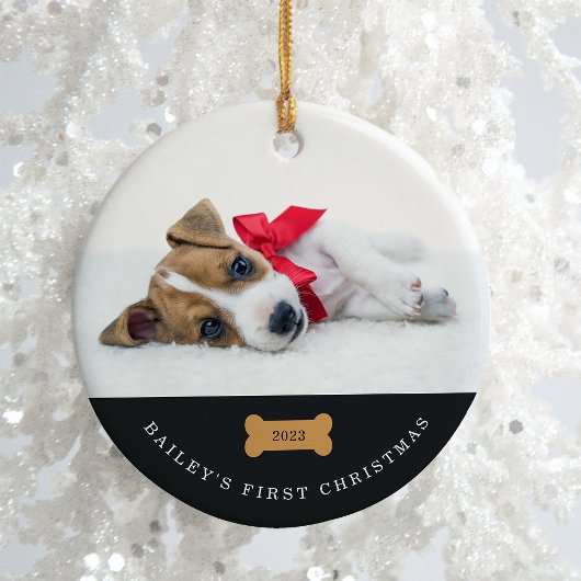 Je hond is de eerste kerst | Kool met foto's Keramisch Ornament