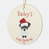 Je hond is eerste Kerstmis - Cute Schnauzer Keramisch Ornament (Links)