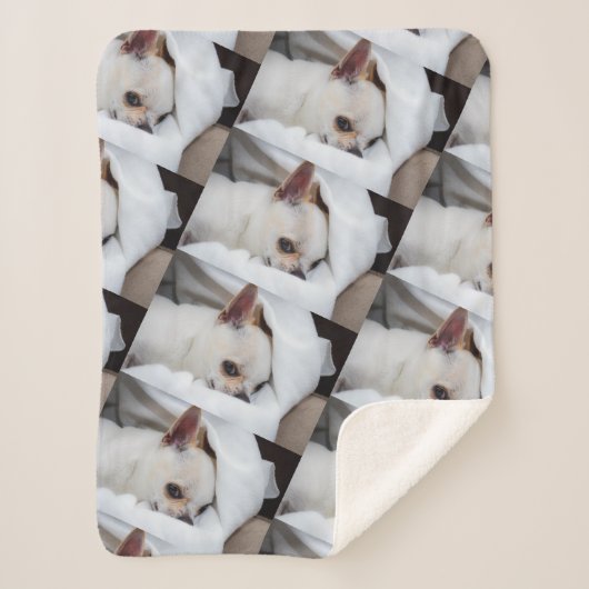 Je hond van een huisdier, aangepast foto chihuahua sherpa deken (Voorkant)
