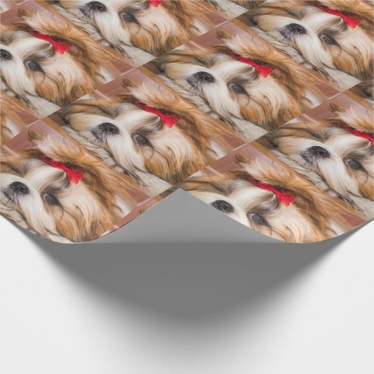 Je hond van een huisdier, aangepast fotopatroon cadeaupapier (Hoek)