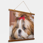 Je hond van een huisdier, aangepaste fotokunst hangend wandkleed (Gebogen)