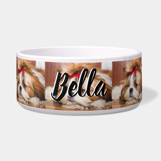 Je hond van een huisdier past een aangepast fotopa voerbakje (Voorkant)