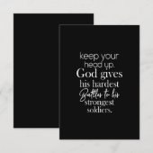 je hoofd omhoog houden god geeft zijn moeilijkste  bedankkaart (Voorkant / Achterkant)