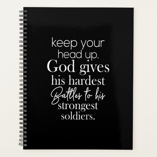 je hoofd omhoog houden god geeft zijn moeilijkste  planner (Voorkant)