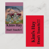 Je hooi aanraken niet! visitekaartje (Voorkant / Achterkant)