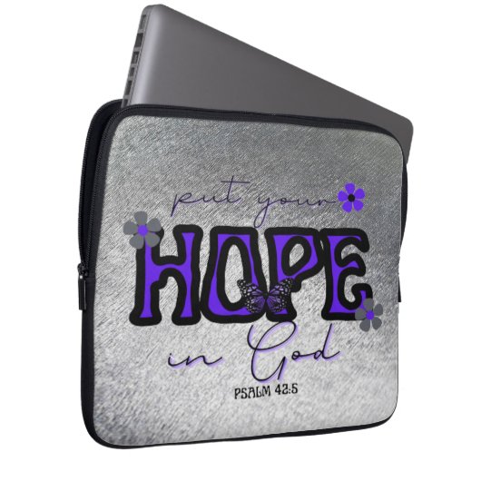 Je hoop in goddelijk metallisch Hoesje van de lapt Laptop Sleeve (Voorkant Rechts)