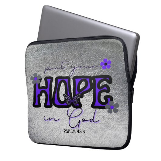 Je hoop in goddelijk metallisch Hoesje van de lapt Laptop Sleeve (Voorkant Links)