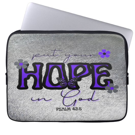 Je hoop in goddelijk metallisch Hoesje van de lapt Laptop Sleeve (Voorkant)