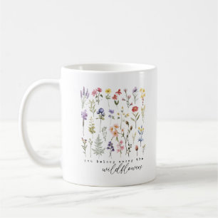 Je hoort bij de Wildflower Custom Monogram Koffiemok