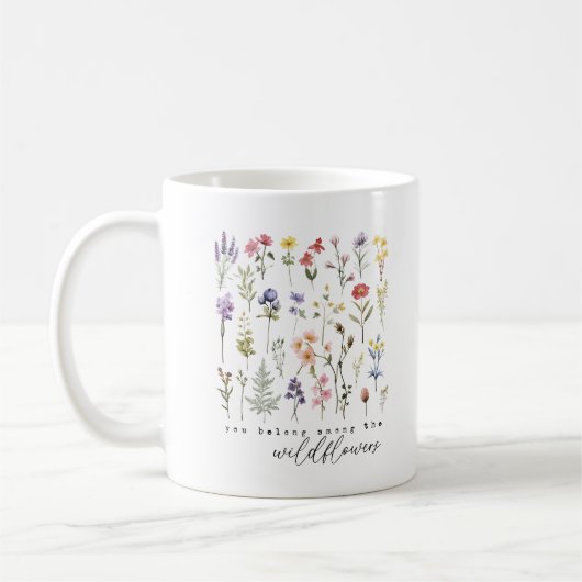 Je hoort bij de Wildflower Custom Monogram Koffiemok (Links)