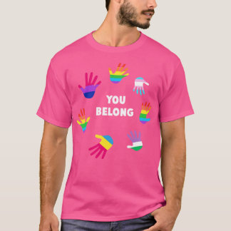 Je hoort bij LGBT Gay Pride T-shirt LGBTQ Supporte