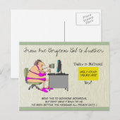 Je Hot - Oude dame op de computer Briefkaart (Voorkant / Achterkant)