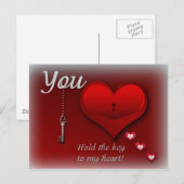 Je houdt de sleutel vast aan mijn hart briefkaart (Voorkant / Achterkant)