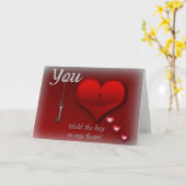 Je houdt de sleutel vast aan mijn hart kaart (Gele Bloem)