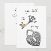 Je houdt de sleutel vast aan mijn hart witte Valen Feestdagenkaart (Voorkant / Achterkant)