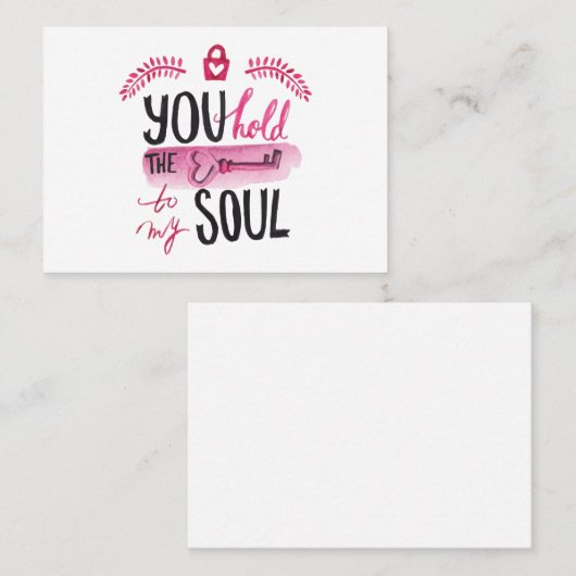 Je houdt de sleutel vast aan mijn ziel visitekaartje (Voorkant / Achterkant)