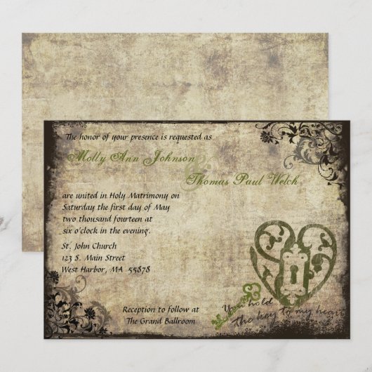 Je houdt de sleutel vast voor mijn uitnodiging voo (Voorkant / Achterkant)