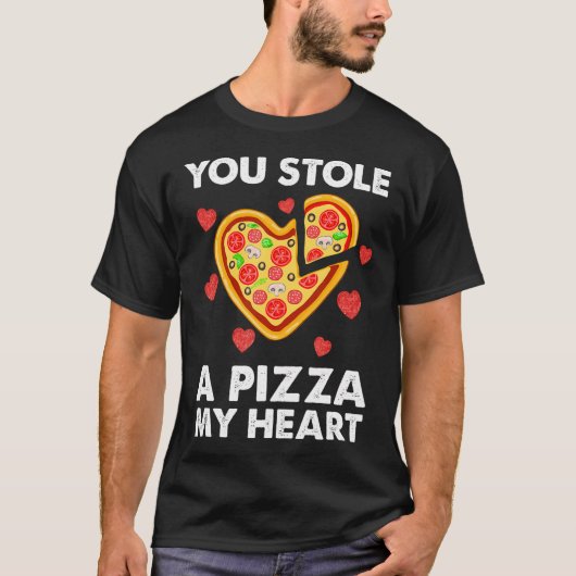 Je houdt een pizza van mijn hart grappige Valentij T-shirt (Voorkant)