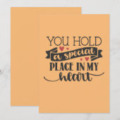 Je houdt een speciale plek in mijn hart. feestdagenkaart (Voorkant / Achterkant)