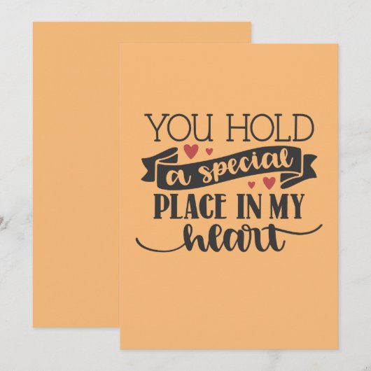 Je houdt een speciale plek in mijn hart. feestdagenkaart (Voorkant / Achterkant)