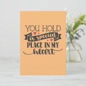 Je houdt een speciale plek in mijn hart. feestdagenkaart (Staand voorkant)
