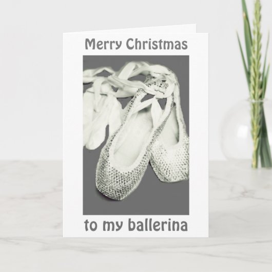 JE HOUDT ME OP MIJN TENEN-BALLERINA KERSTLIEFDE FEESTDAGEN KAART (Voorkant)
